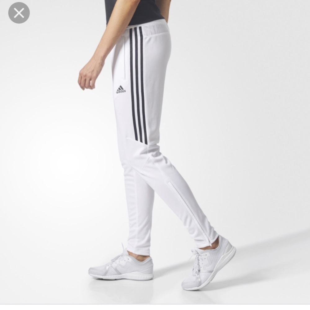 white adidas pants